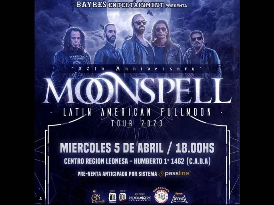 Noticia: “Moonspell en Buenos Aires 2023”