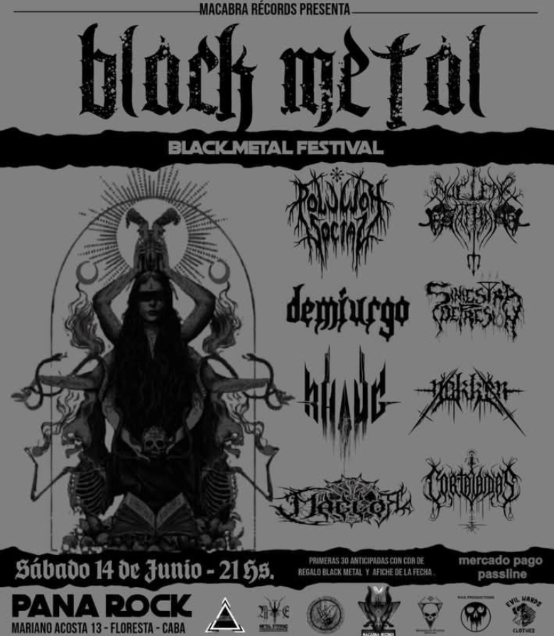 Black Metal Festival este sábado 14 de junio en Pana Rock