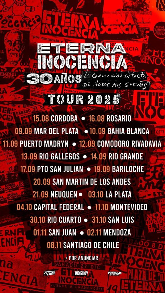 ETERNA INOCENCIA LLEGA A LA PLATA EN EL MARCO DE LOS FESTEJOS DE SUS 30 AÑOS