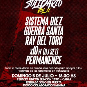 RUIDO SOLIDARIO VOL. 2: una fecha a beneficio de Venezuela